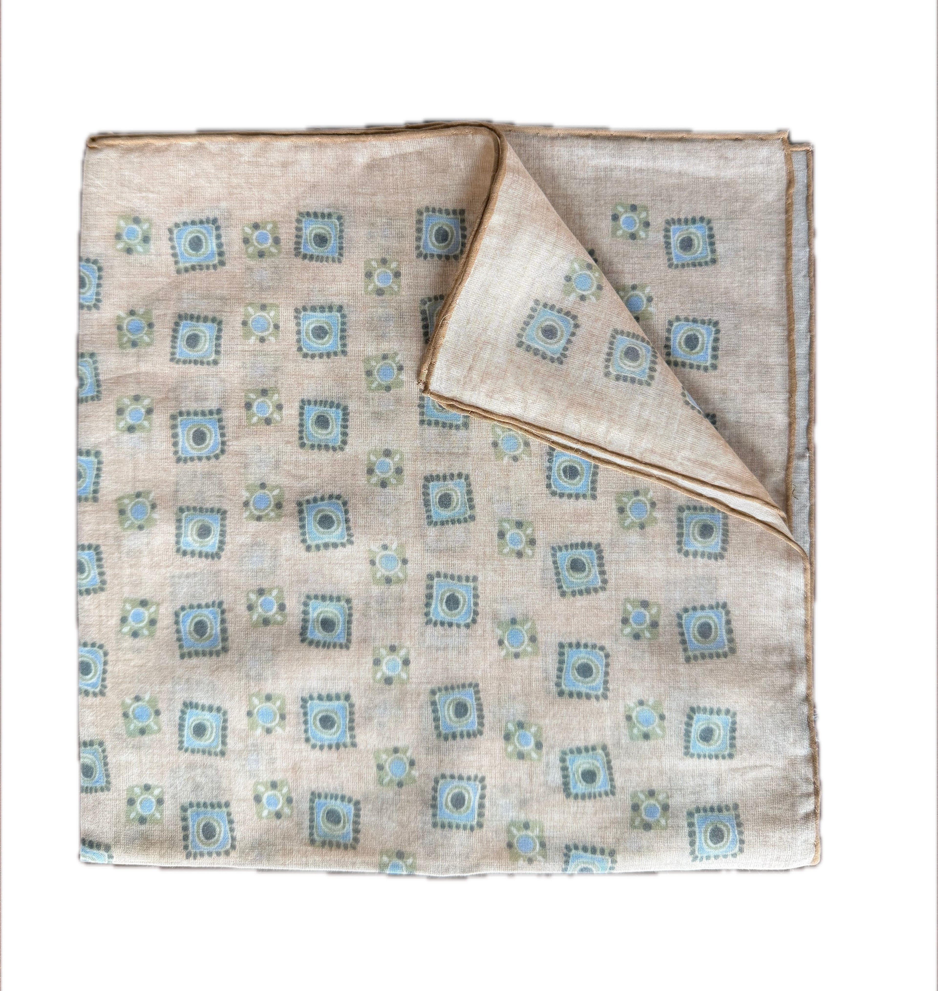 Soft Peach Medallion Pocket Square