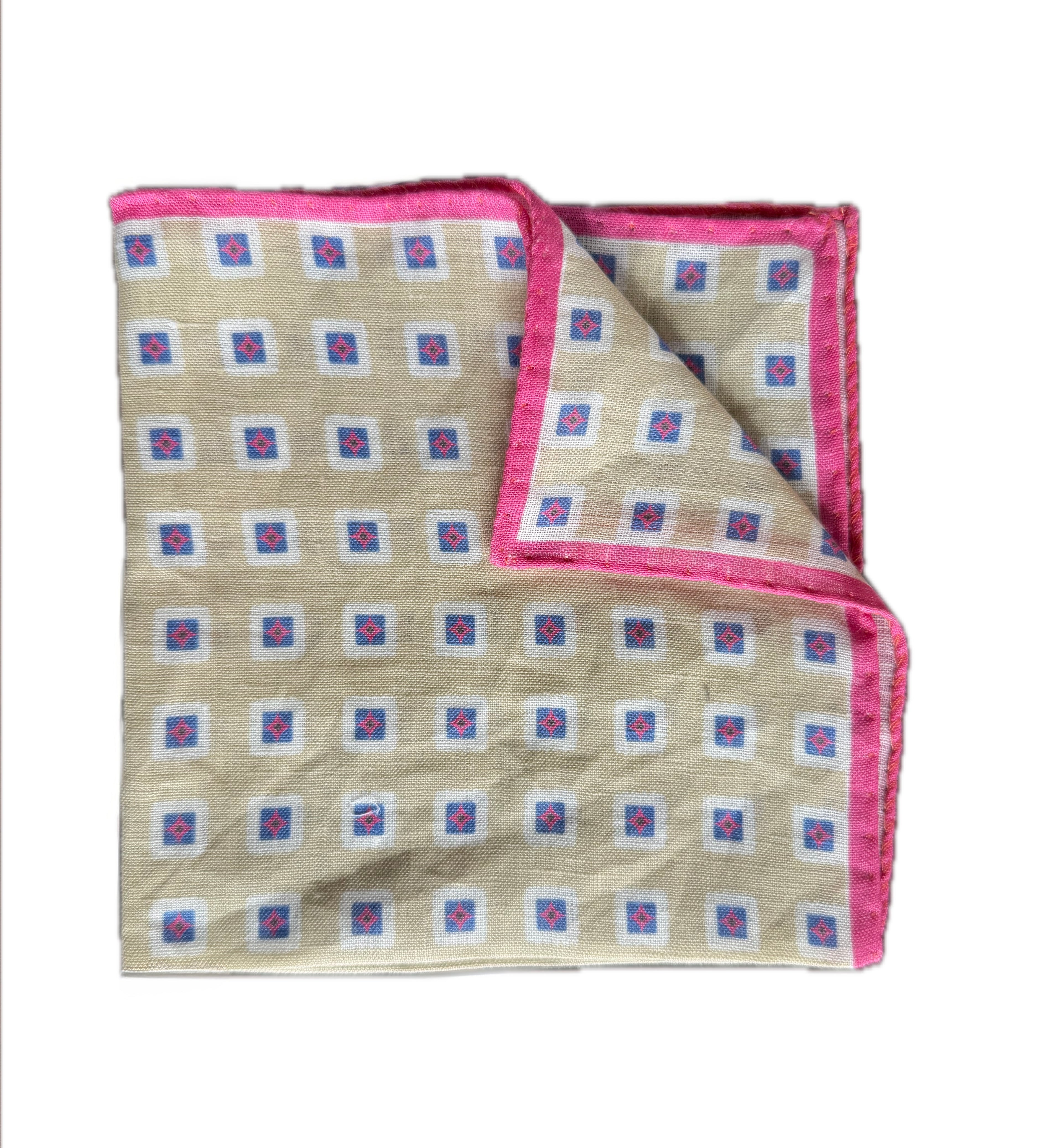 Sandy Pink Geometric Pocket Square