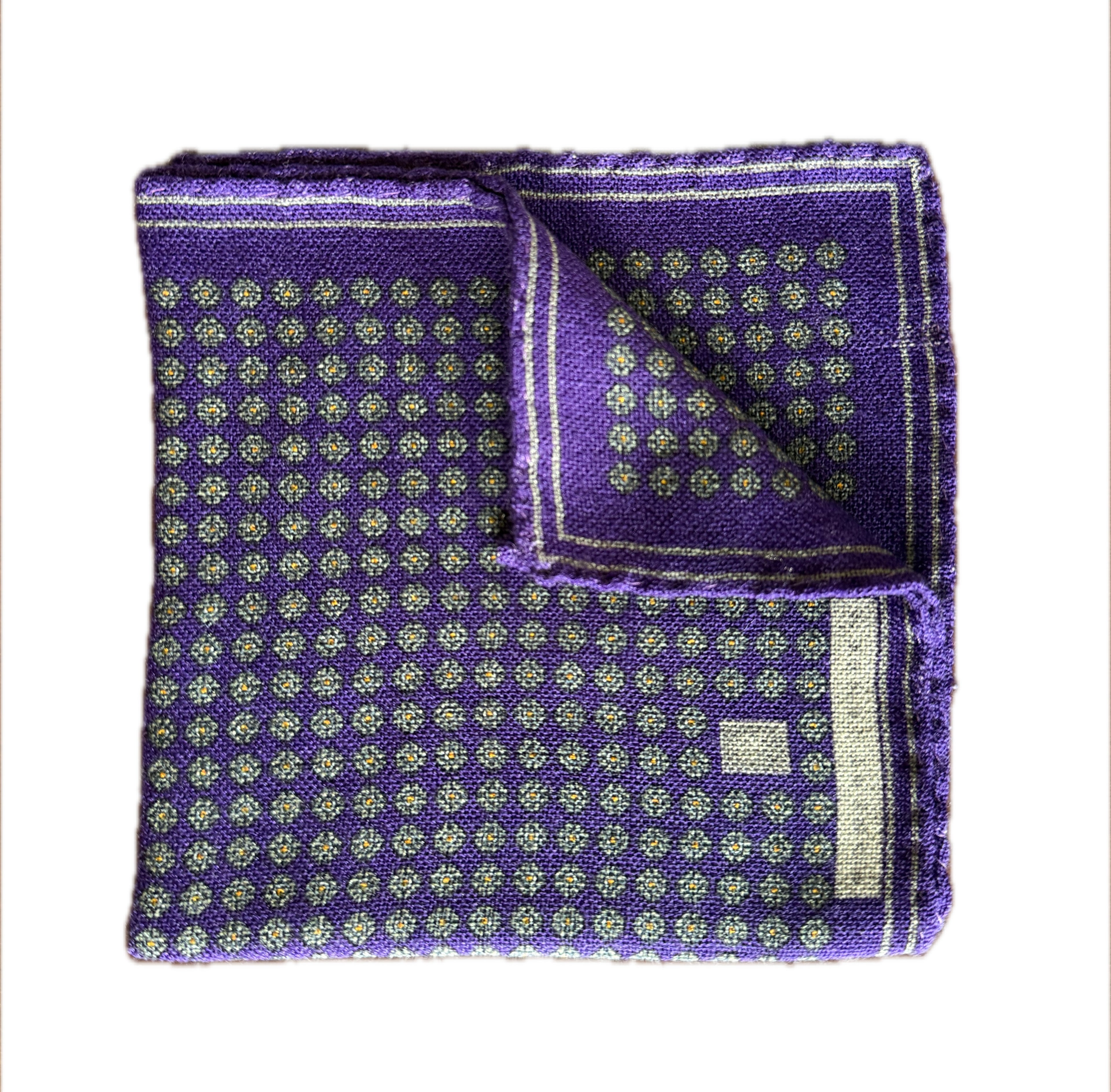 Royal Purple Micro Floral Pocket Square