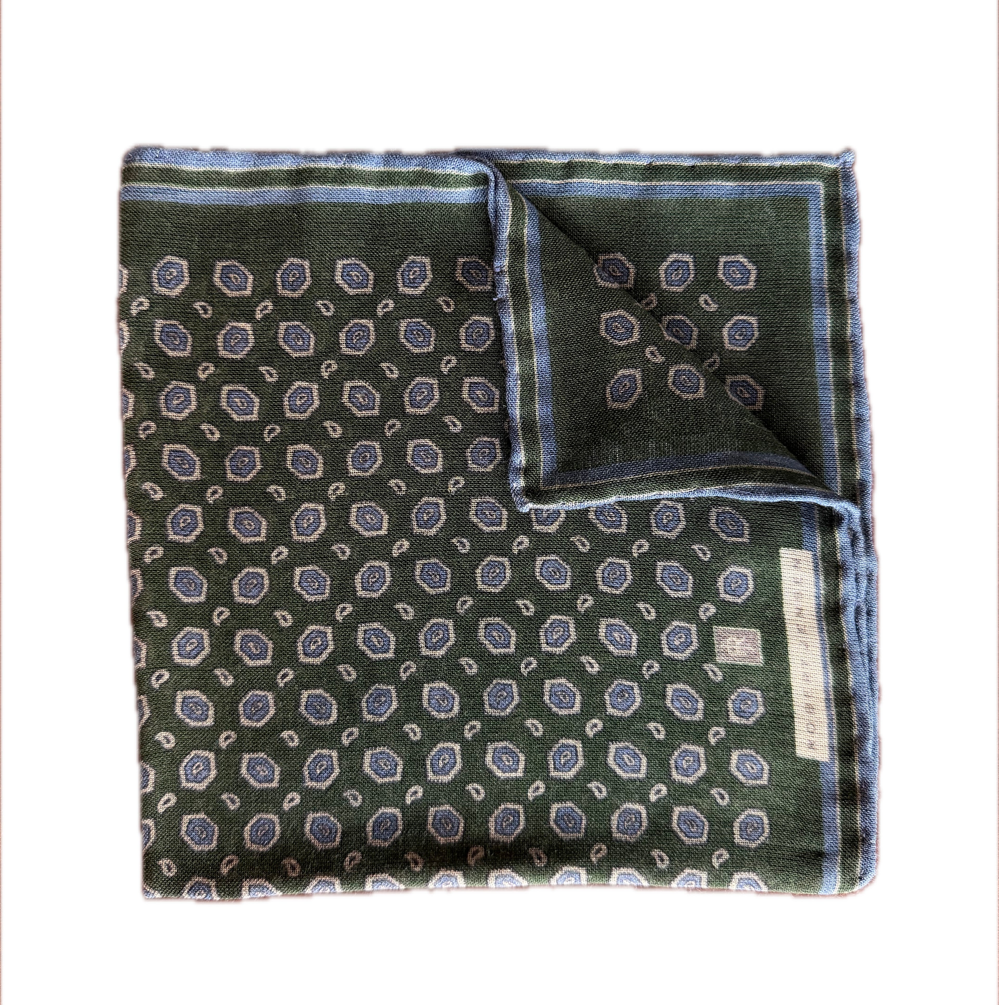 Forest Green Medallion Pocket Square